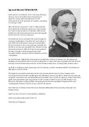 A preview of a PDF biography for Albrecht, Josef
